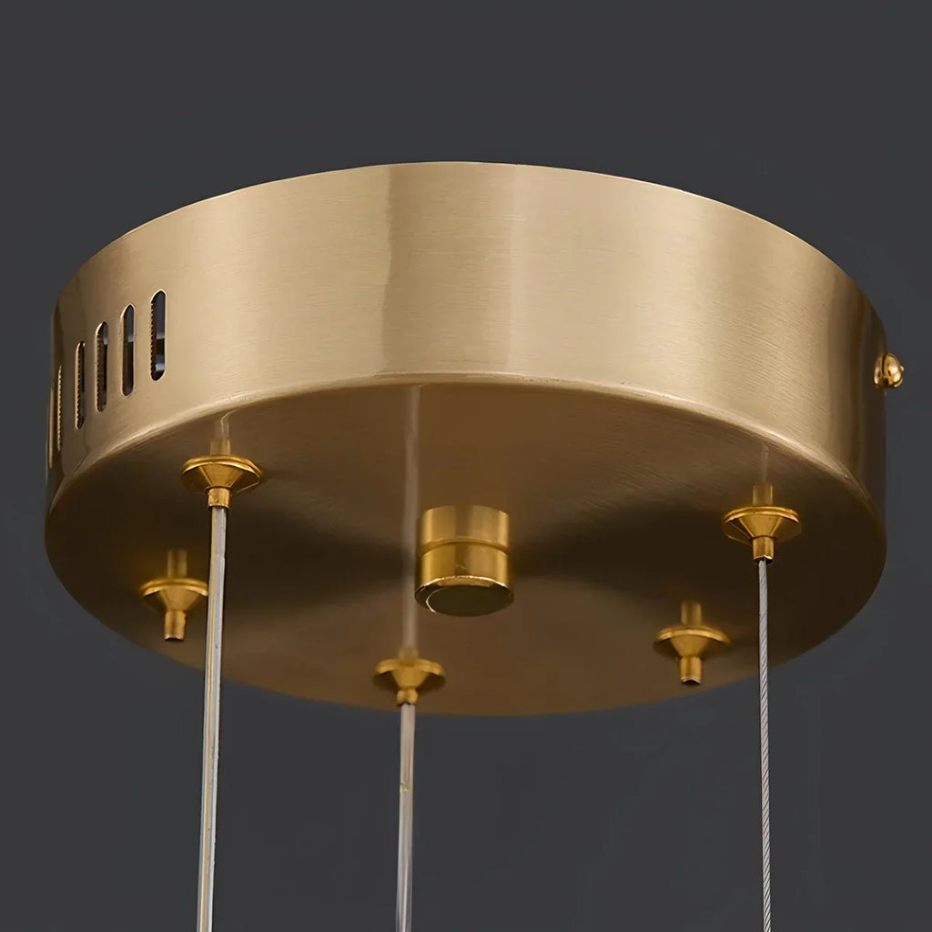 Enamel Round Brass Chandelier for Dining Area | Desfino