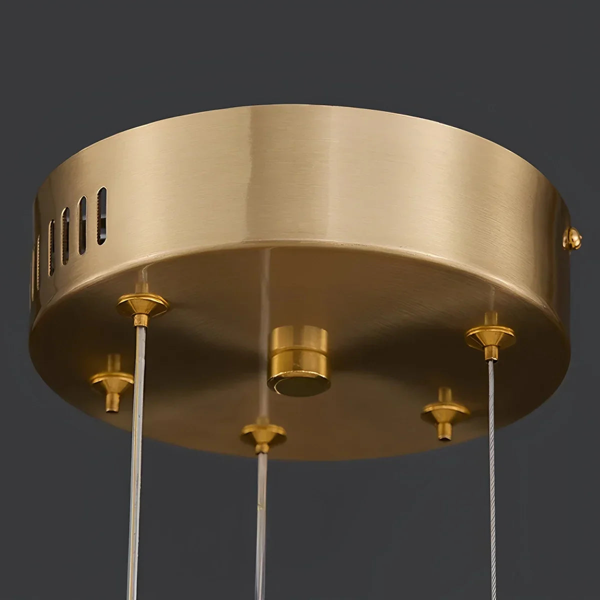 Enamel Round Brass Chandelier for Dining Area | Desfino