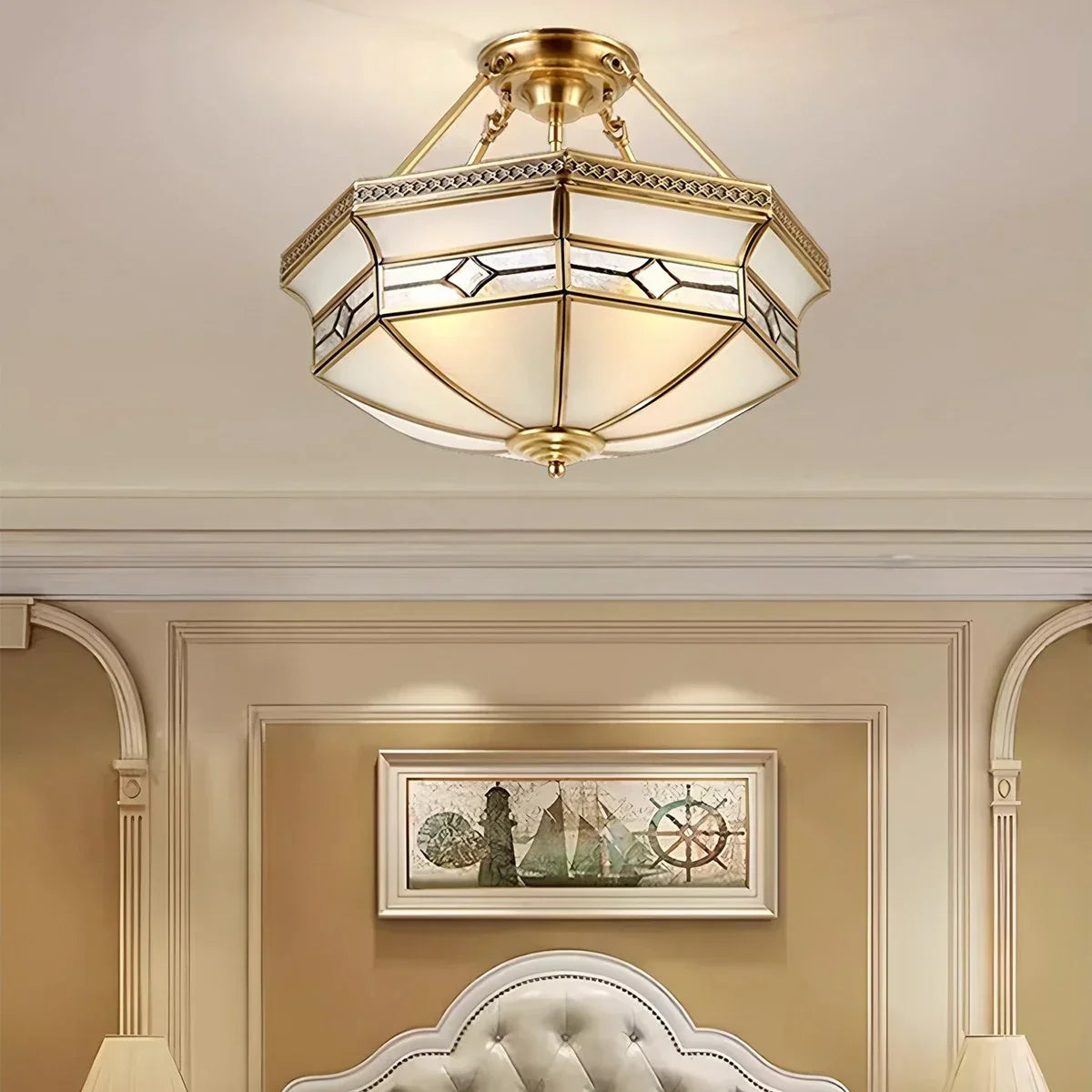 European Retro Glass Ceiling Light | Desfino