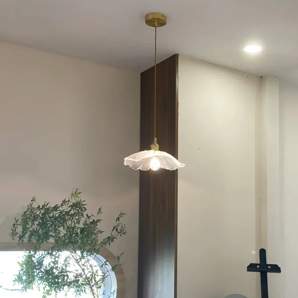 Deckenleuchte aus Kupfer und Glas im europäischen Stil-J | Desfino