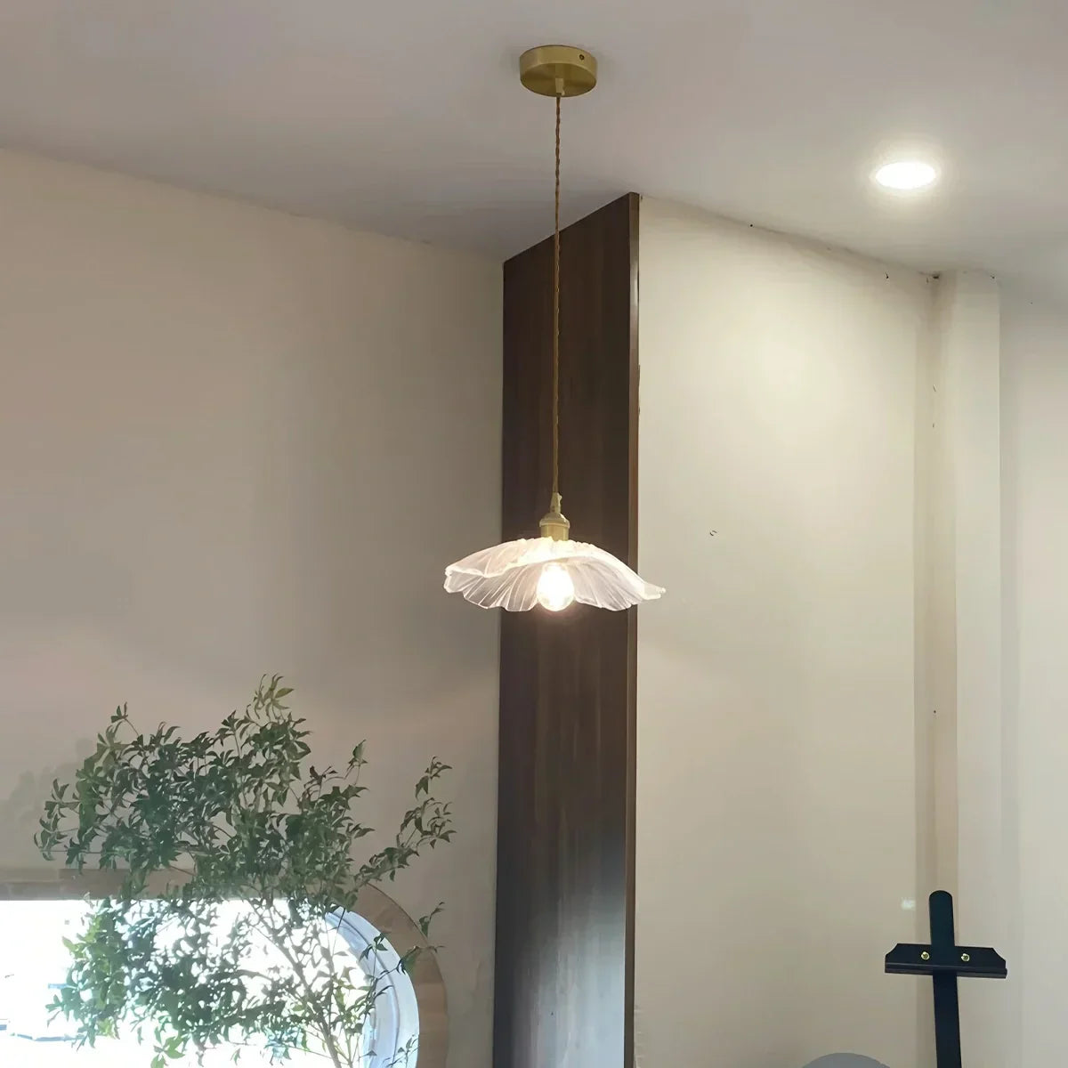 Deckenleuchte aus Kupfer und Glas im europäischen Stil-J | Desfino