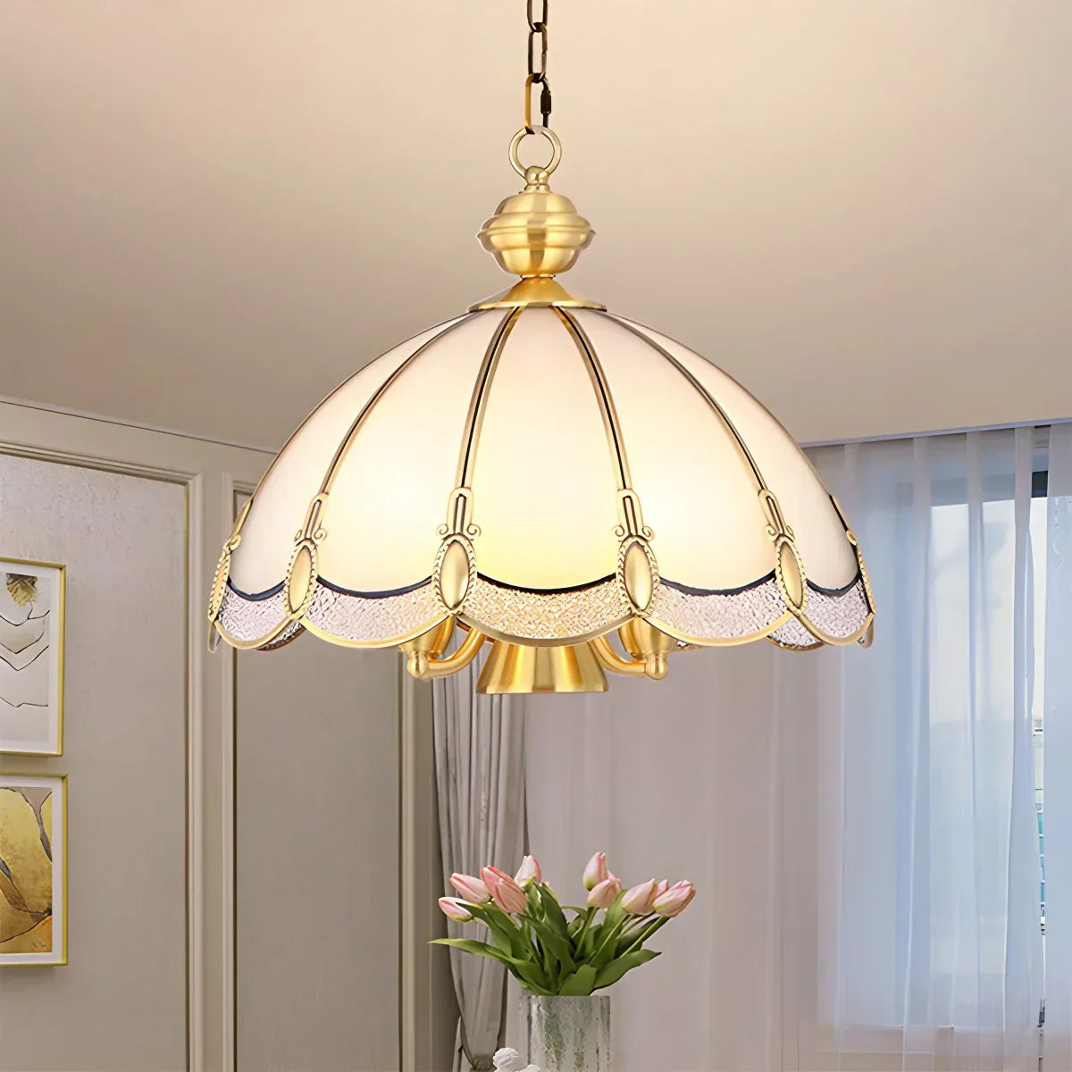 European Style Copper Pendant Light for Living Room | Desfino