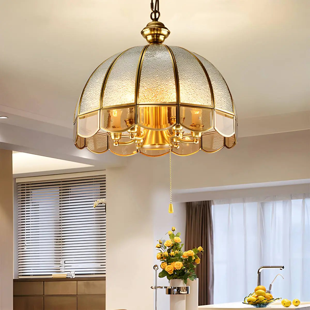 European Style Copper Pendant Light for Living Room | Desfino