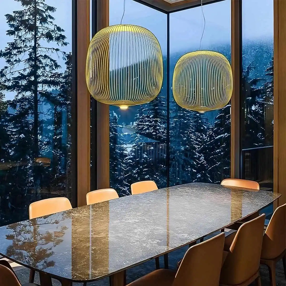 Foscarini Spokes Pendelleuchte in Vogelkäfigform | Desfino