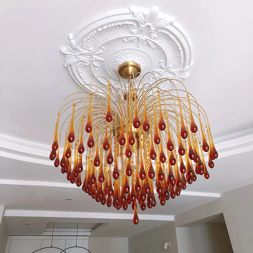 French Retro Water Drop Glass Chandelier | Desfino