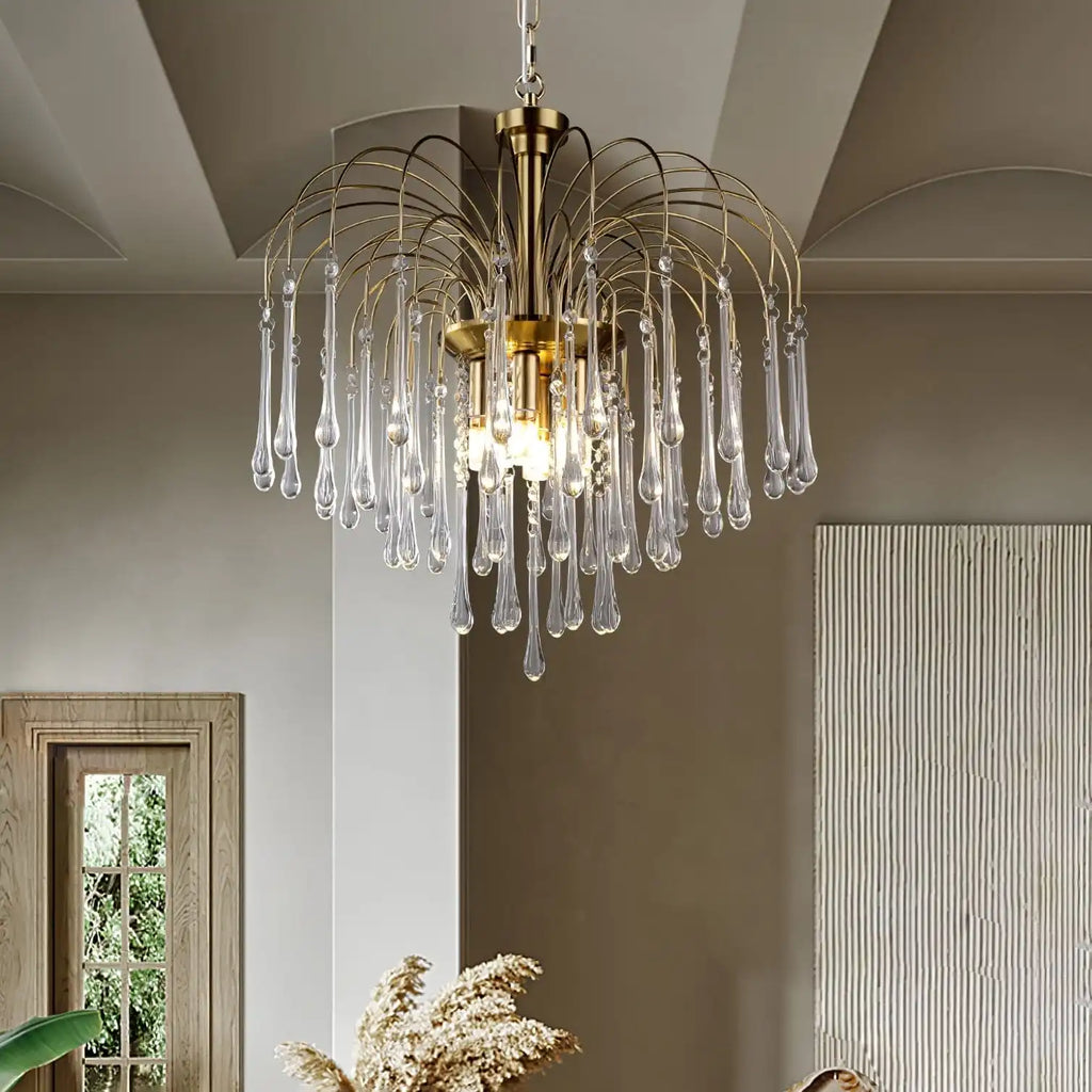 French Retro Water Drop Glass Chandelier | Desfino
