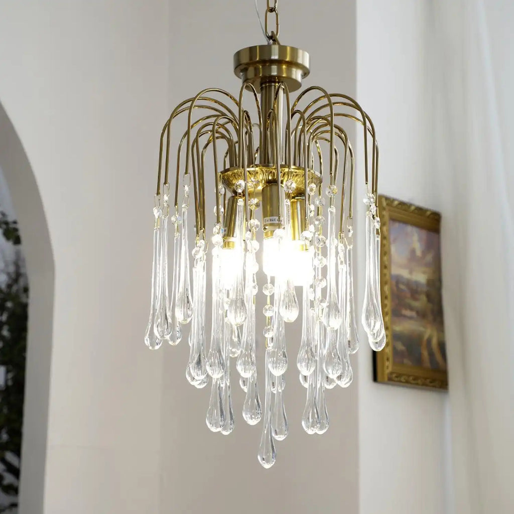French Retro Water Drop Glass Chandelier | Desfino