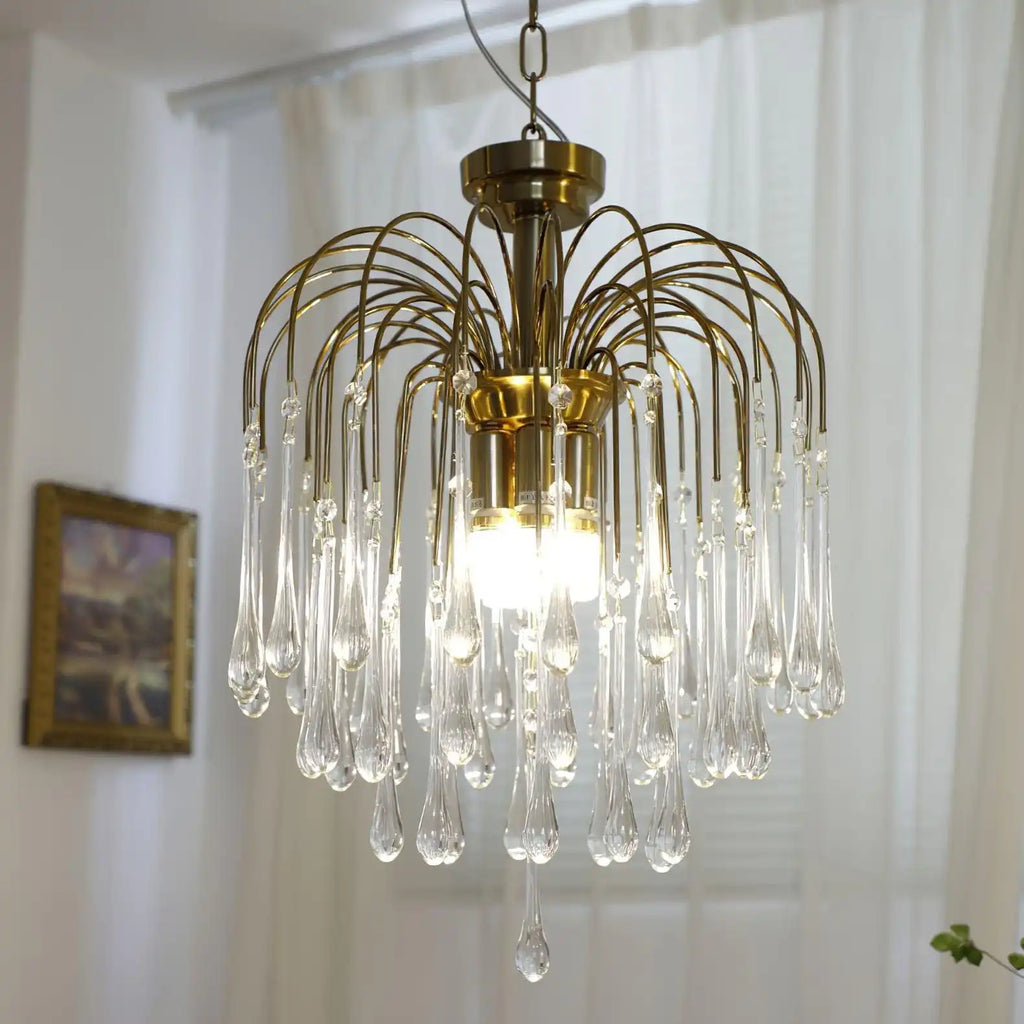 French Retro Water Drop Glass Chandelier | Desfino