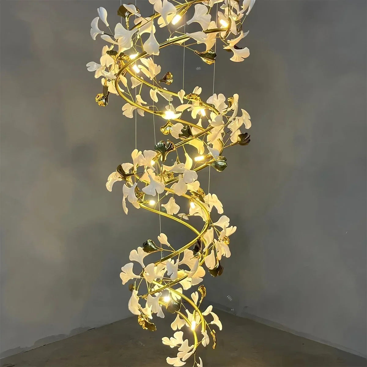 Ginkgo Chandelier Q for High Ceiling | Desfino