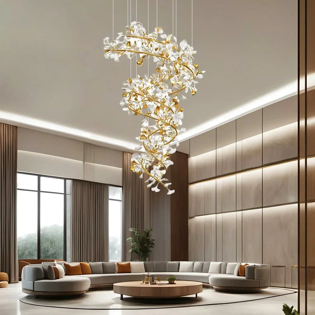 Ginkgo Chandelier Q for High Ceiling | Desfino