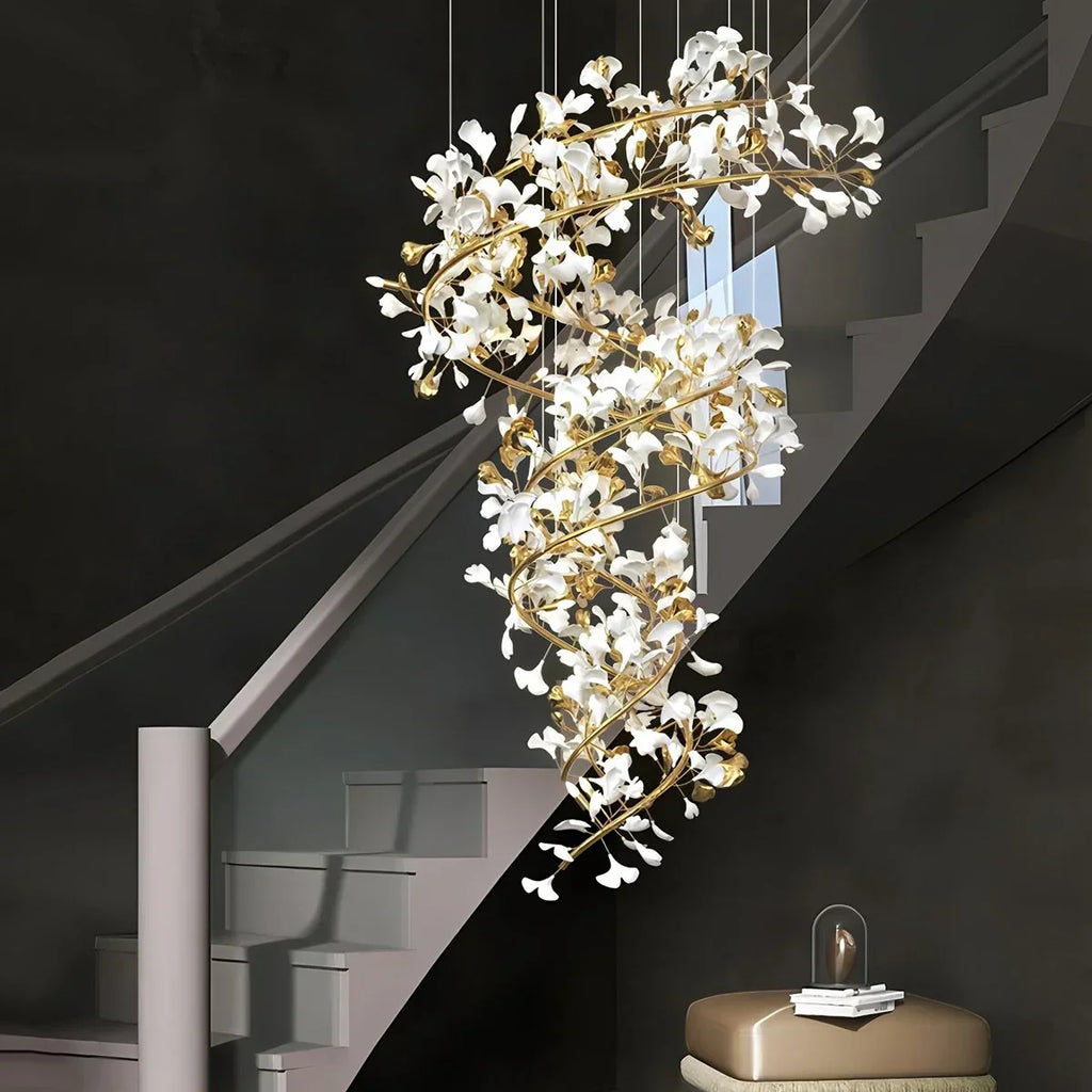 Ginkgo Chandelier Q for High Ceiling | Desfino