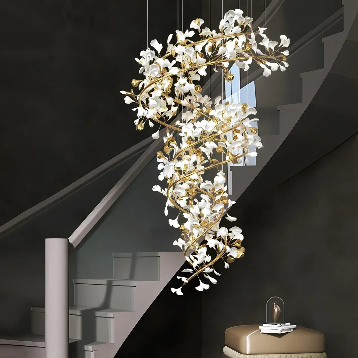 Ginkgo Chandelier Q for High Ceiling | Desfino