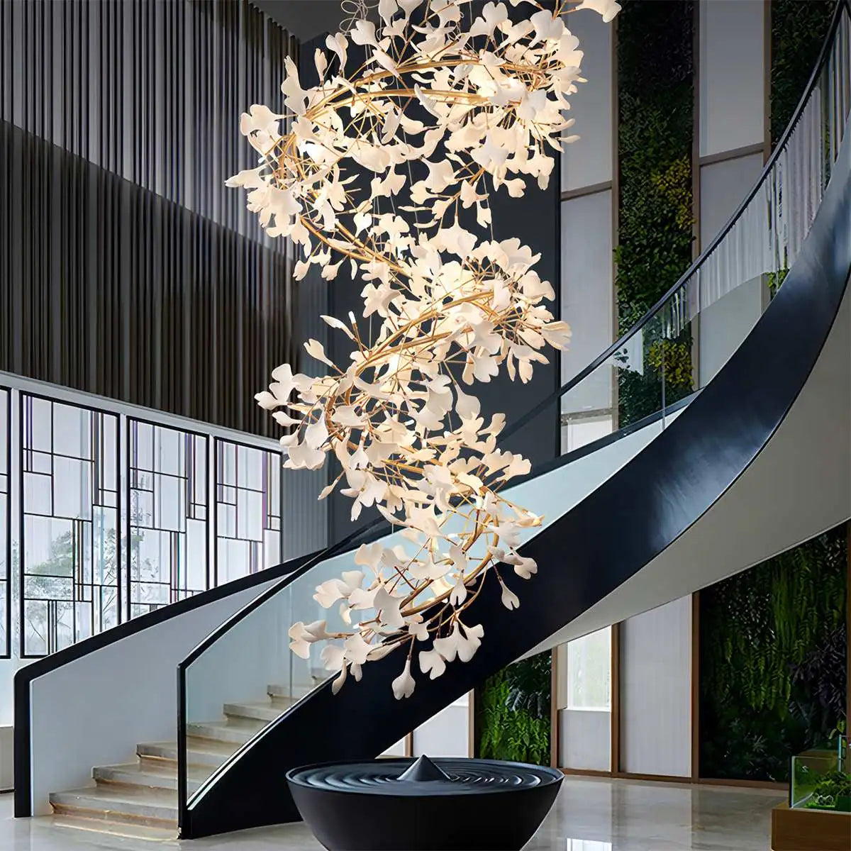 Ginkgo Chandelier Q for High Ceiling | Desfino