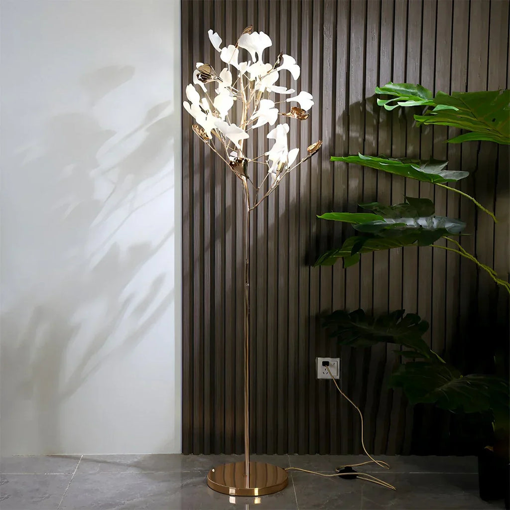 Ginkgo-Blatt-Stehleuchte für das Wohnzimmer | Desfino