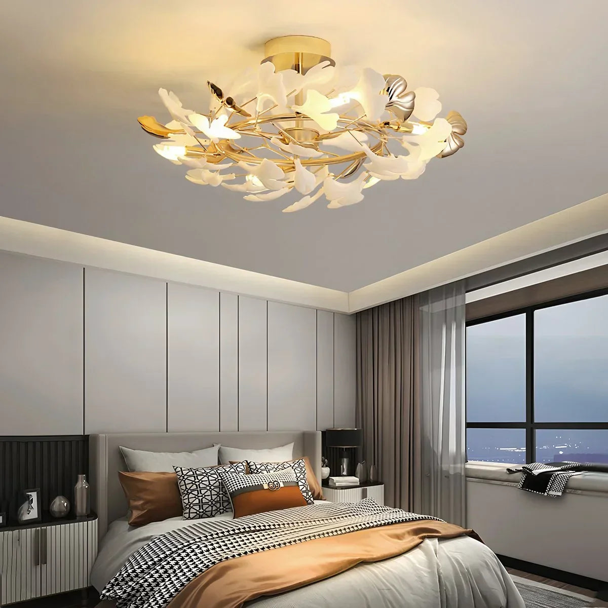 Ginkgo Rotating Ceiling Lamp for Bedroom | Desfino