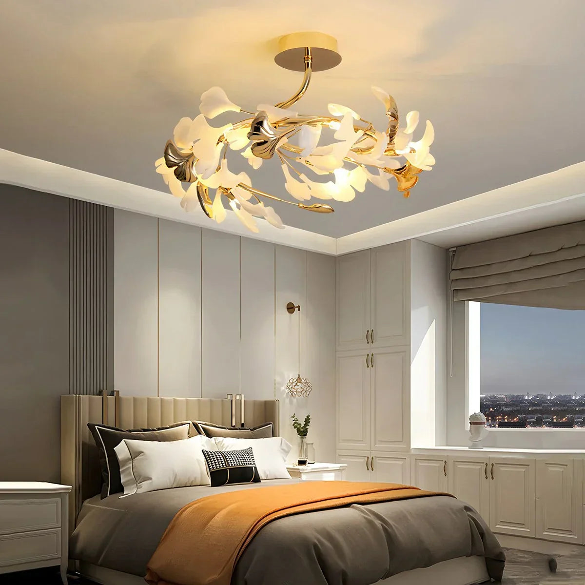 Ginkgo Rotating Ceiling Lamp for Bedroom | Desfino