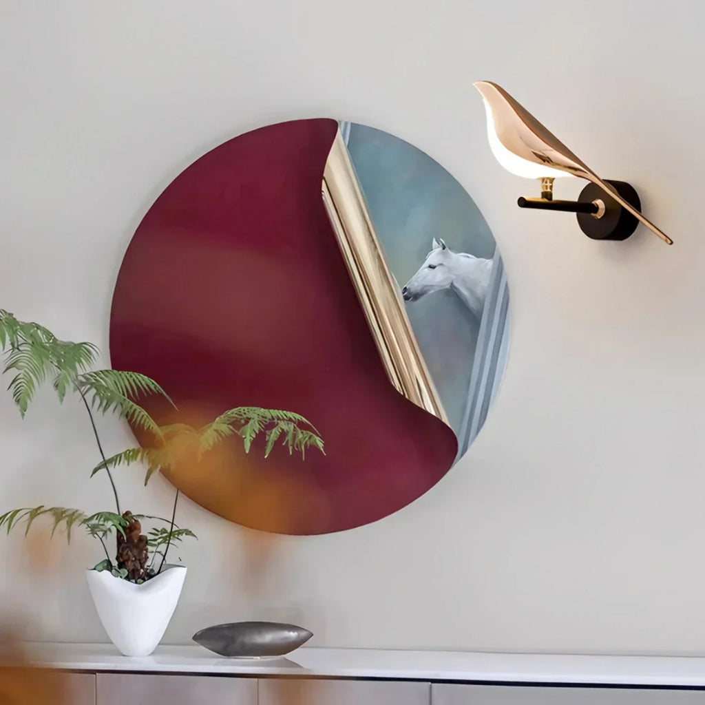 Wandleuchte mit goldenen Vögeln für das Schlafzimmer | Desfino