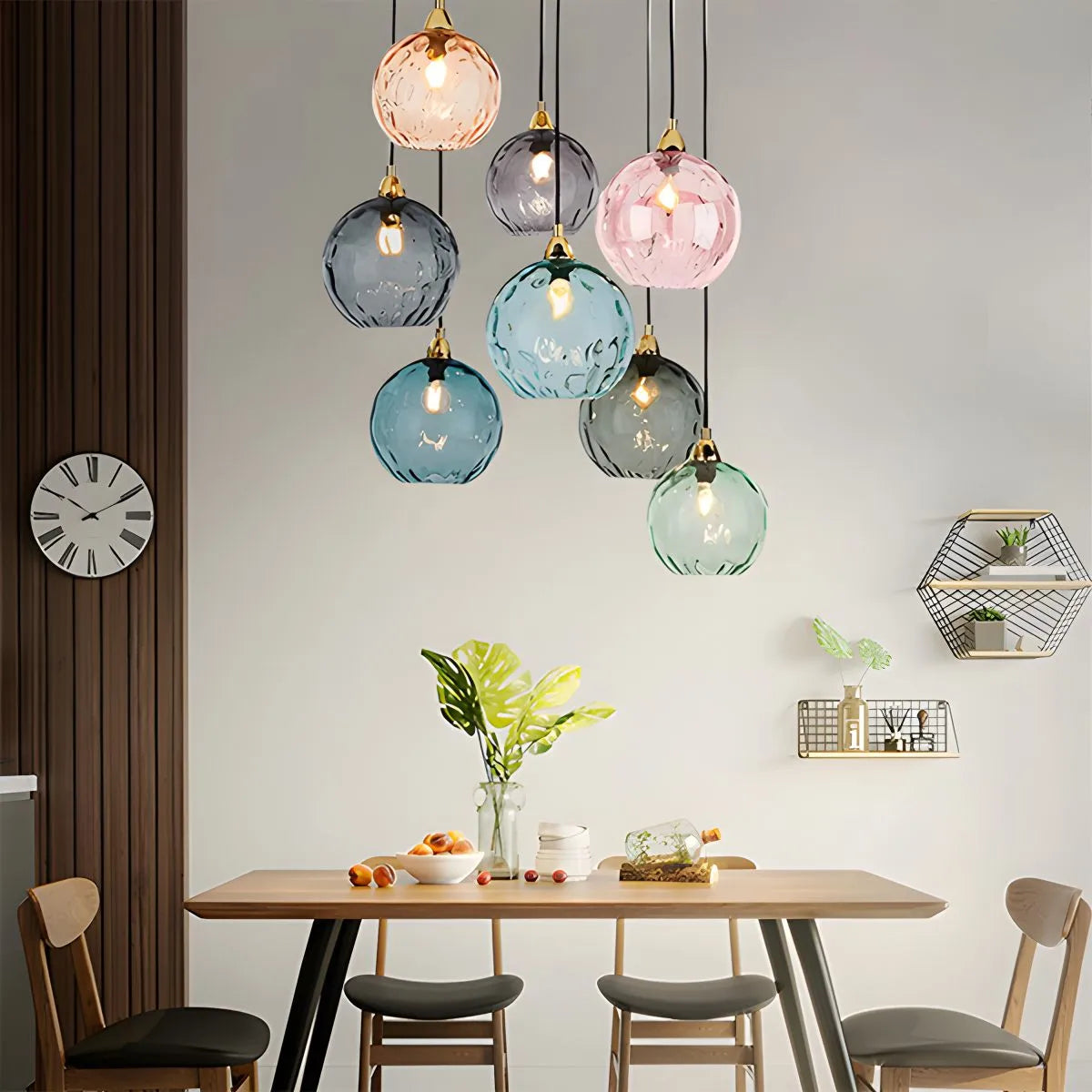 Colorful Glass Ball Pendant Light for Living Room | Desfino