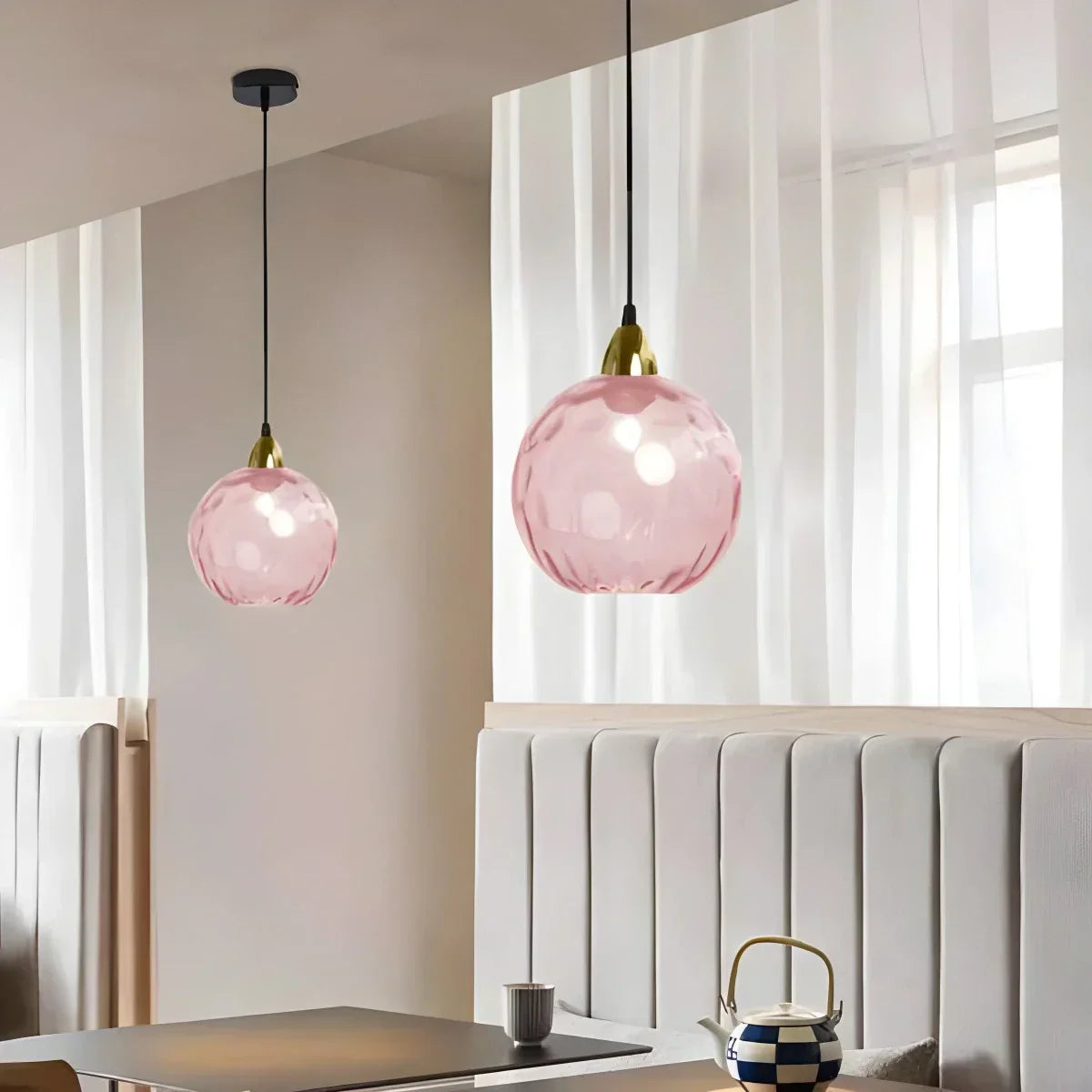 Colorful Glass Ball Pendant Light for Living Room | Desfino