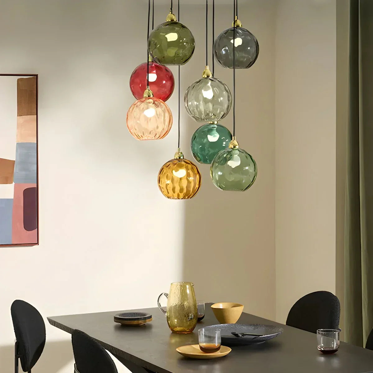 Colorful Glass Ball Pendant Light for Living Room | Desfino