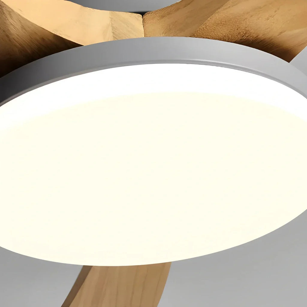 Deckenventilator mit Leuchte „High Wind“ aus Holz | Desfino