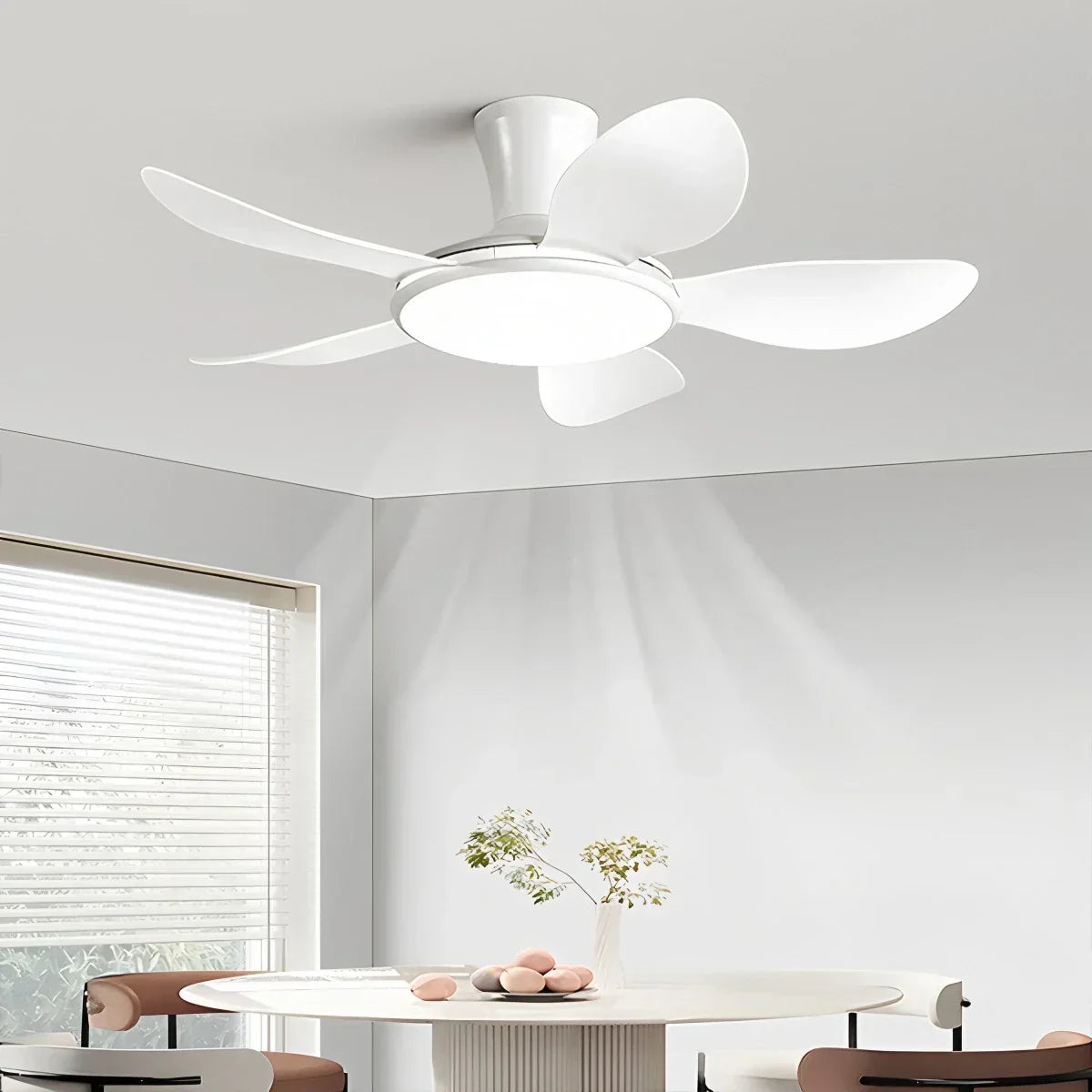 Leiser LED-Deckenventilator mit Fernbedienung und Licht | Desfino