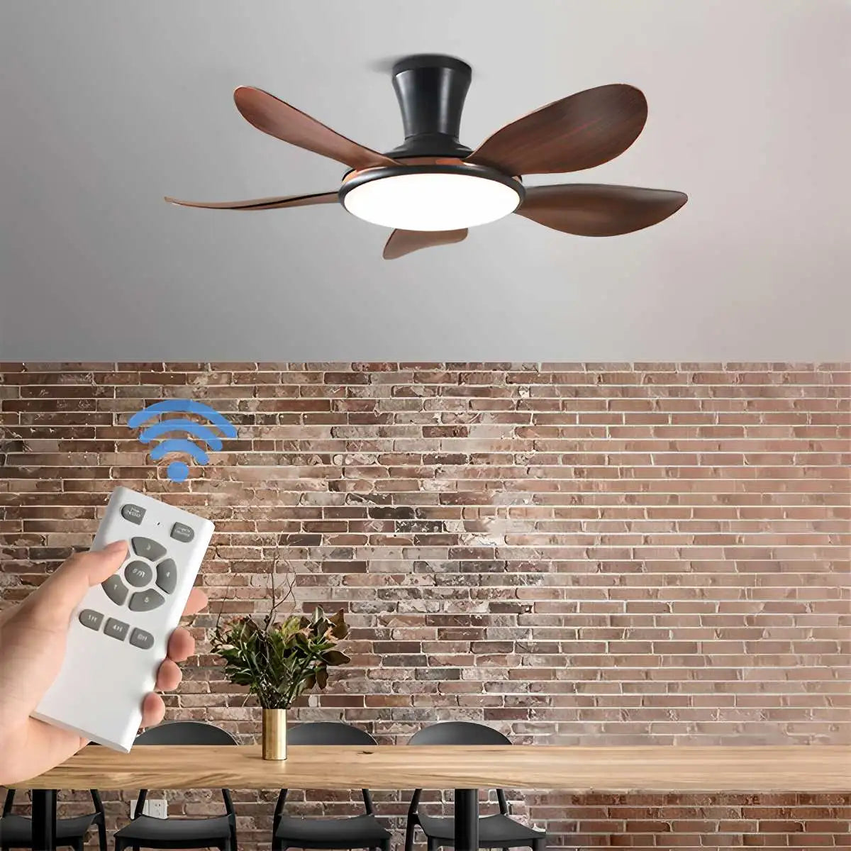 Leiser LED-Deckenventilator mit Fernbedienung und Licht | Desfino