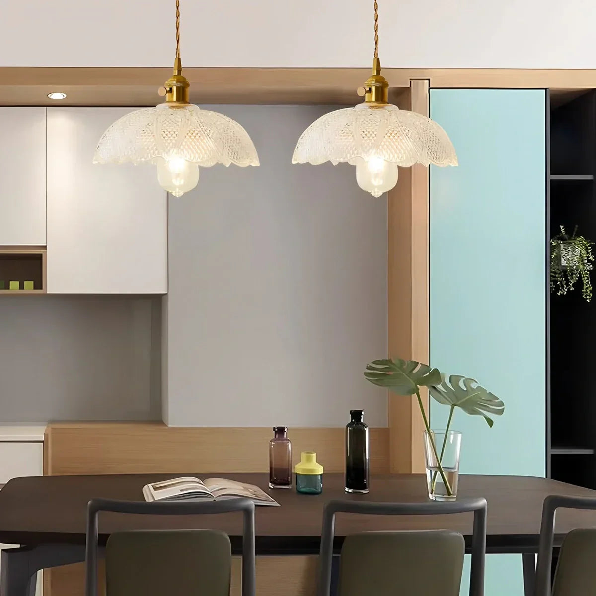 Isabel Glass Pendant Light for Kitchen Island | Desfino