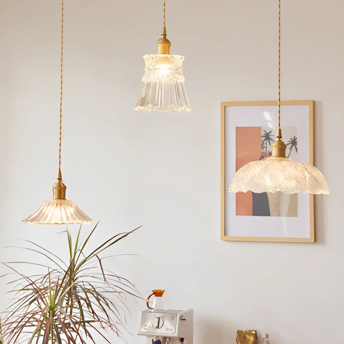 Isabel Glass Pendant Light for Kitchen Island | Desfino