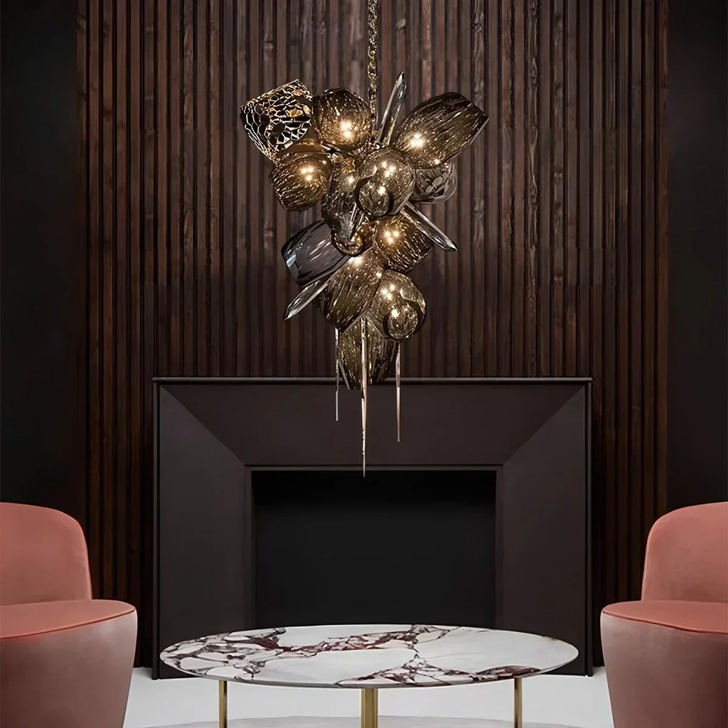 Kallisto Sculptural Glass Chandelier for Dining Room | Desfino