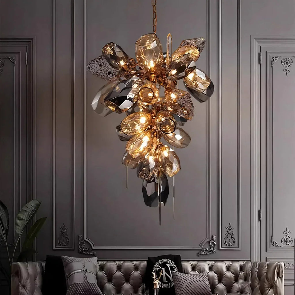Kallisto Sculptural Glass Chandelier for Dining Room | Desfino