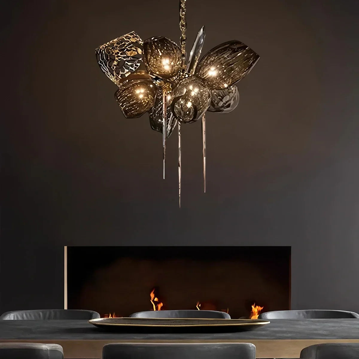 Kallisto Sculptural Glass Chandelier for Dining Room | Desfino