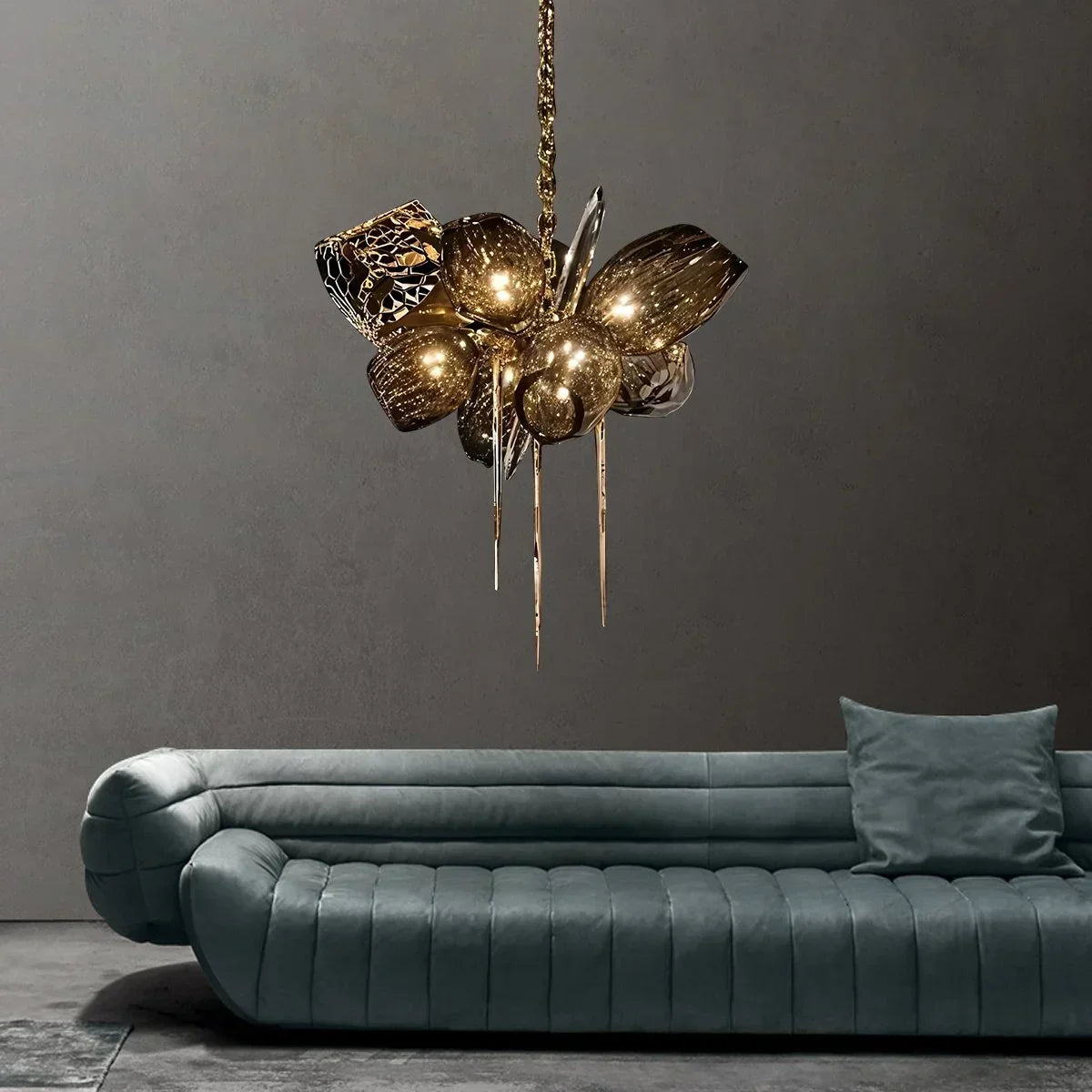 Kallisto Sculptural Glass Chandelier for Dining Room | Desfino