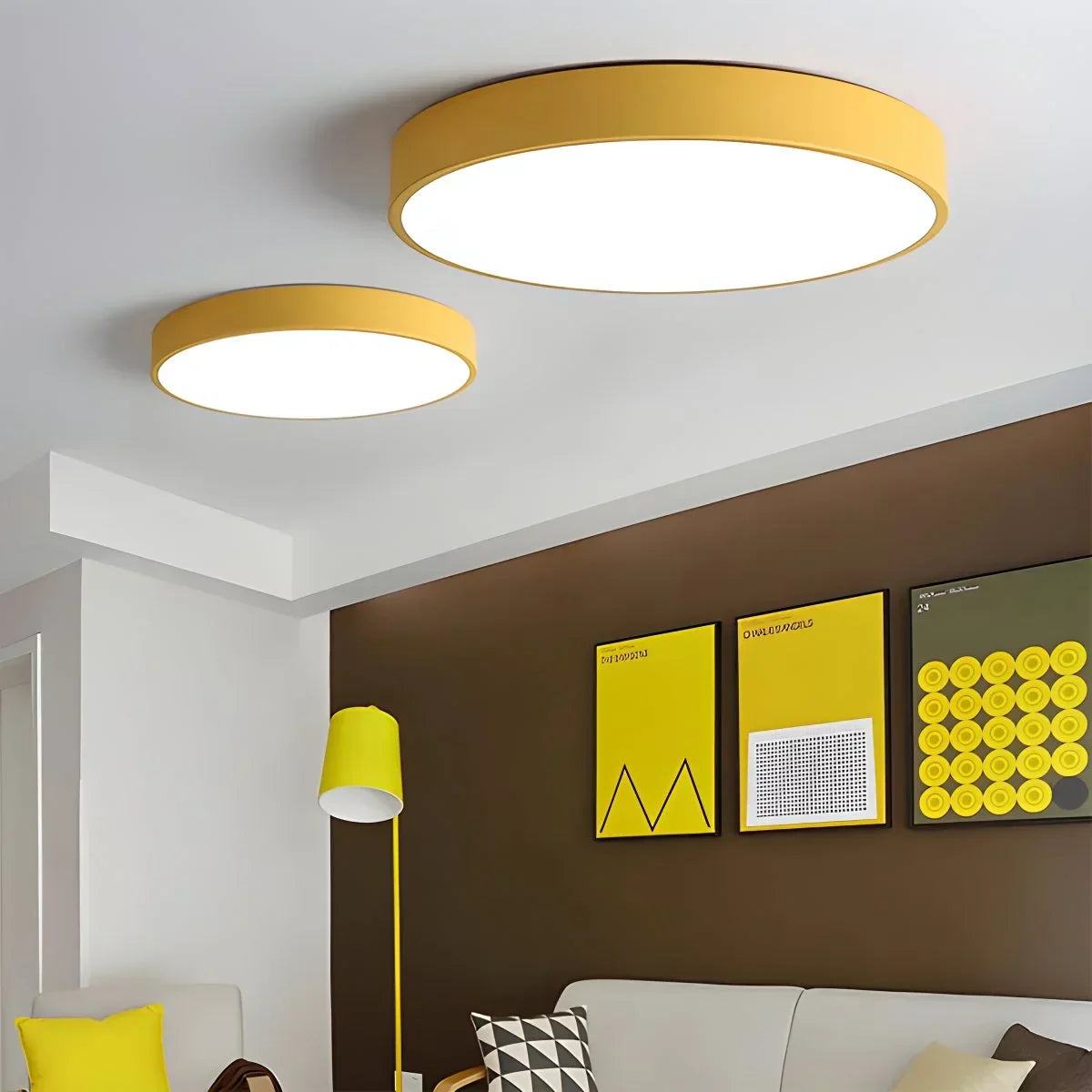 LED Minimalist Circular Macaron Ceiling Light | Desfino