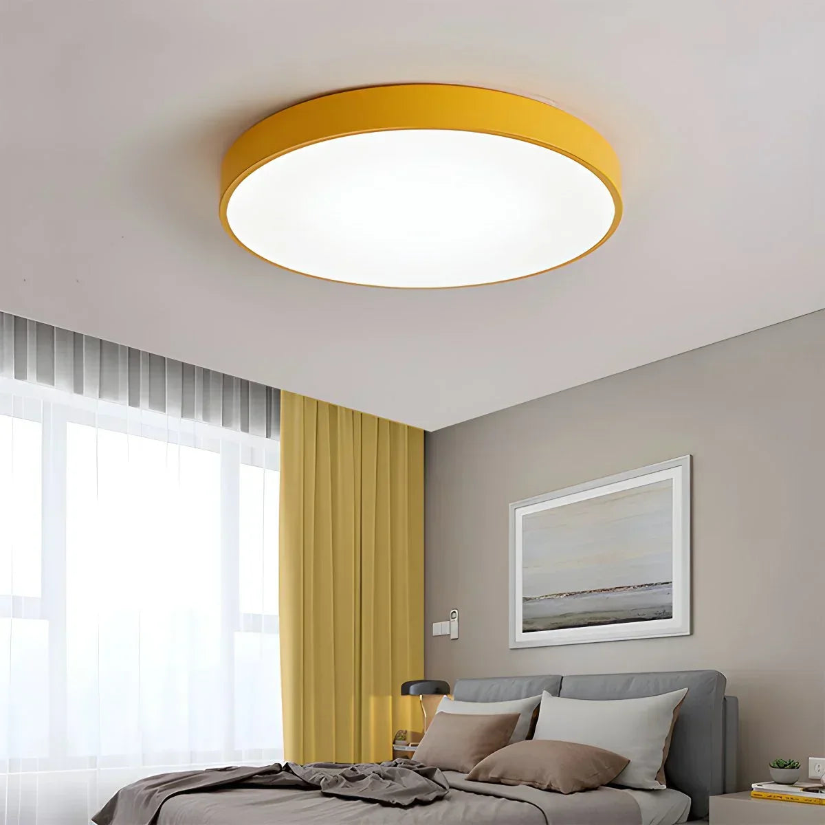 LED Minimalist Circular Macaron Ceiling Light | Desfino