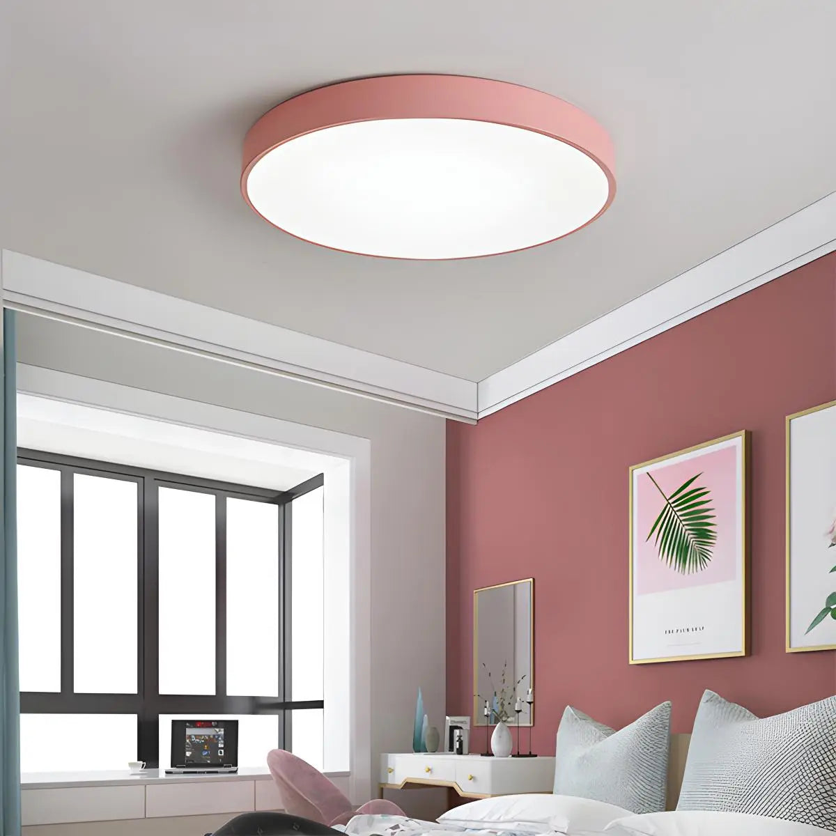 LED Minimalist Circular Macaron Ceiling Light | Desfino