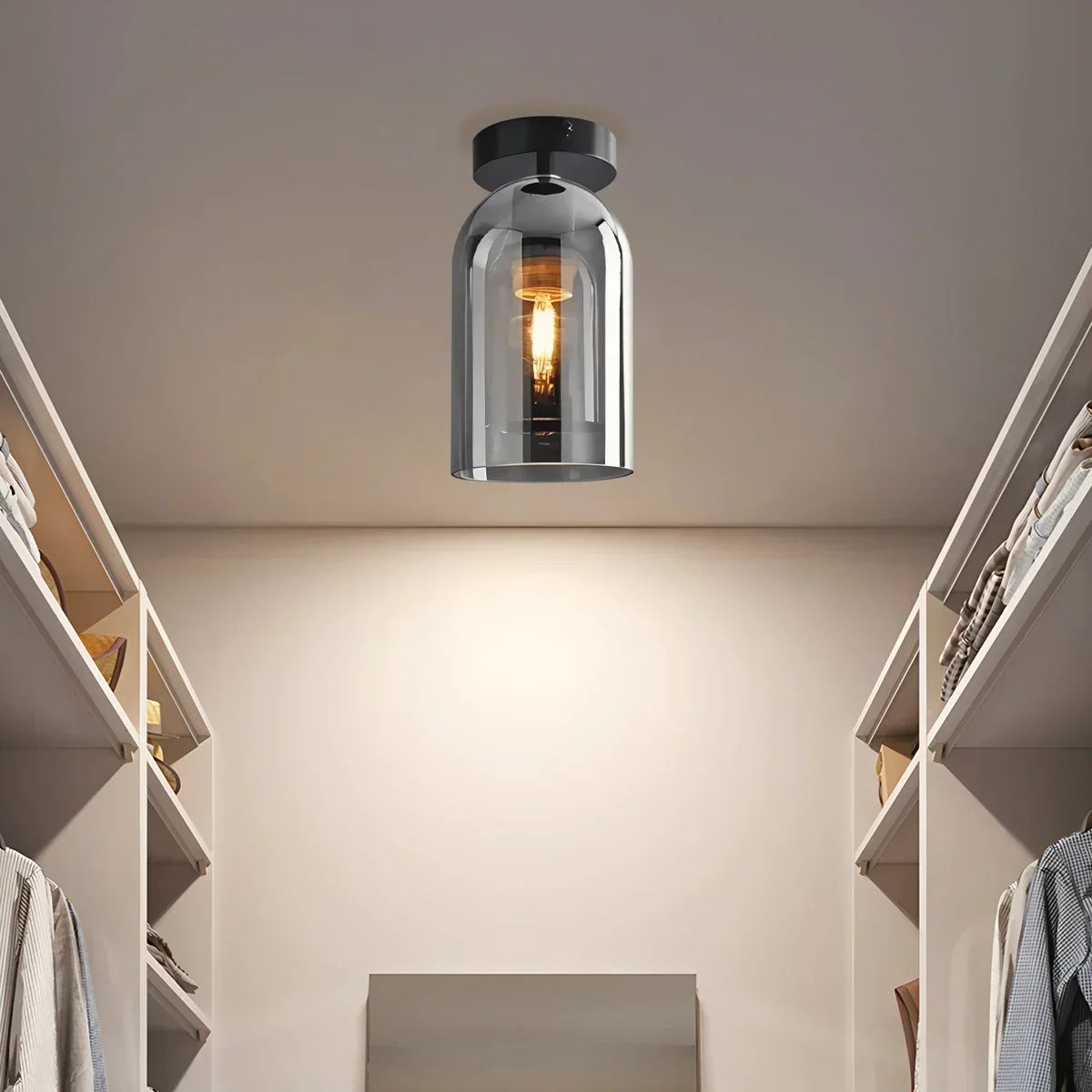 Vintage Glass Semi-Flush Ceiling Light for Entryway | Desfino