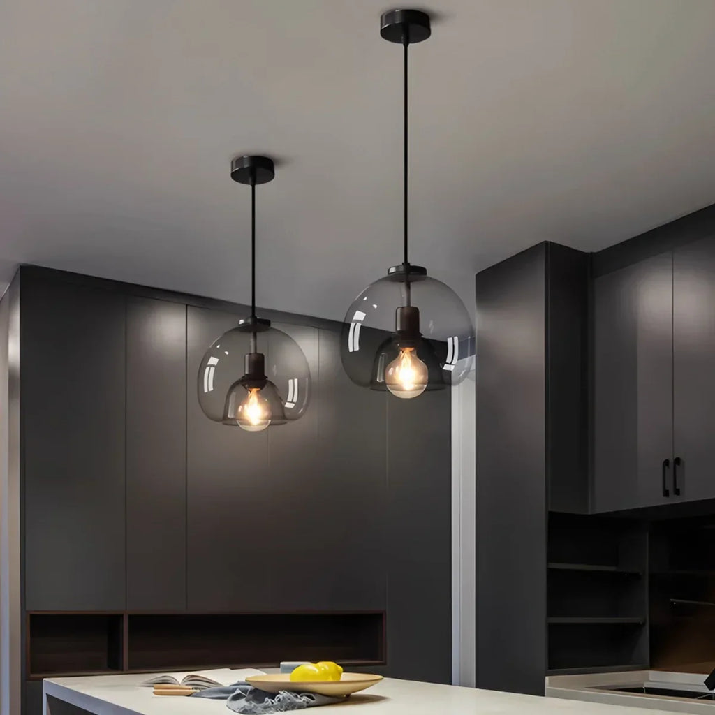 Smoky Grey Glass Pendant Light | Desfino
