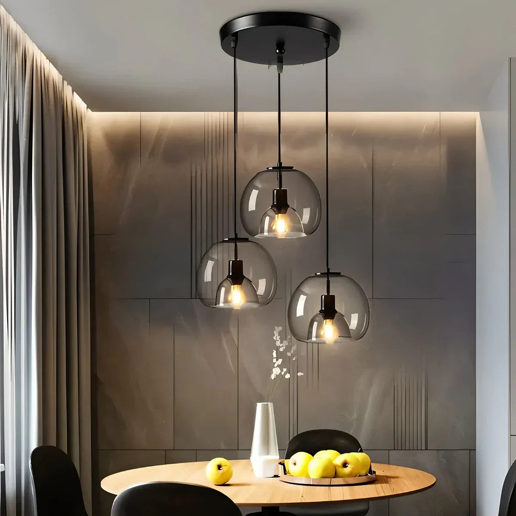 Smoky Grey Glass Pendant Light | Desfino