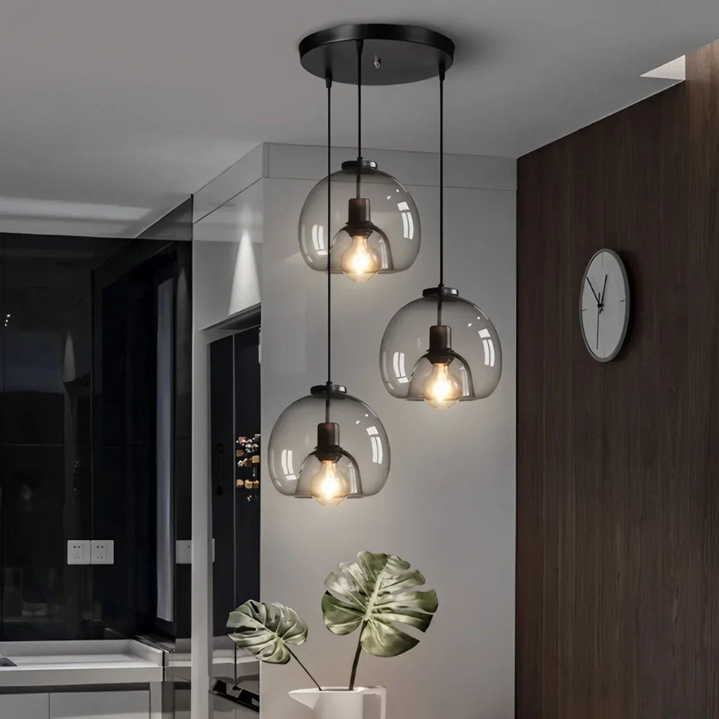 Smoky Grey Glass Pendant Light | Desfino