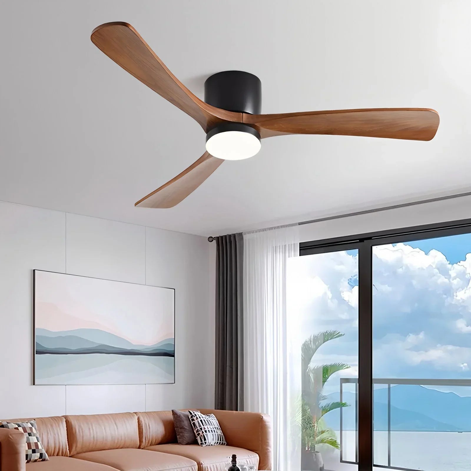 Large Low Profile Ceiling Fan with Light | Desfino
