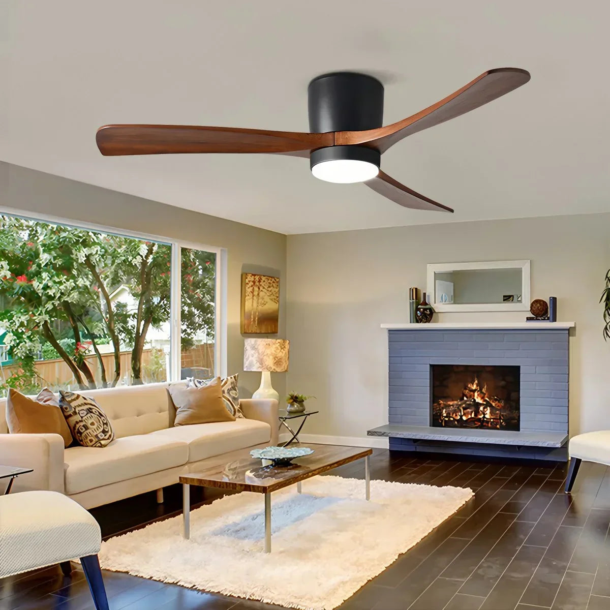 Large Low Profile Ceiling Fan with Light | Desfino