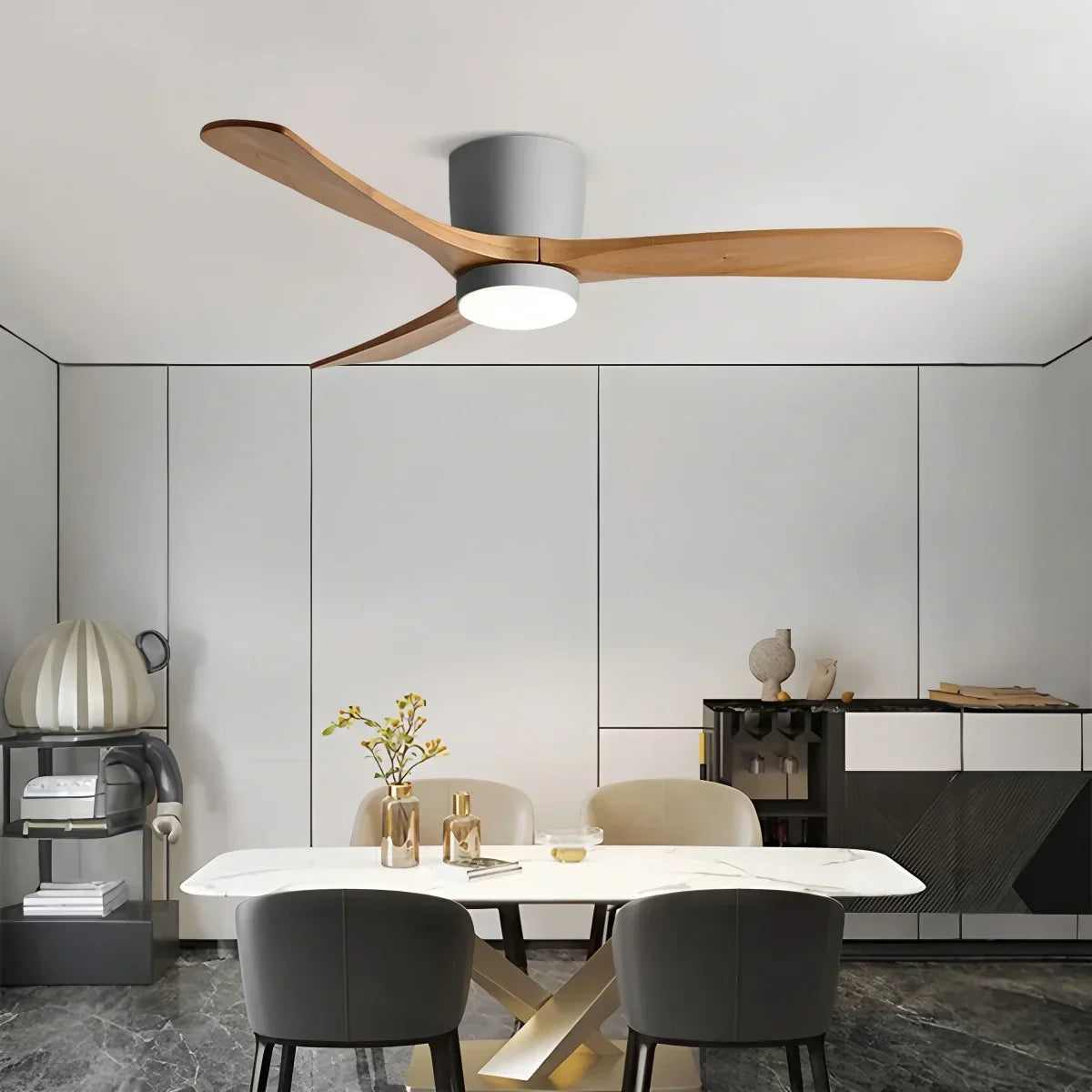Large Low Profile Ceiling Fan with Light | Desfino