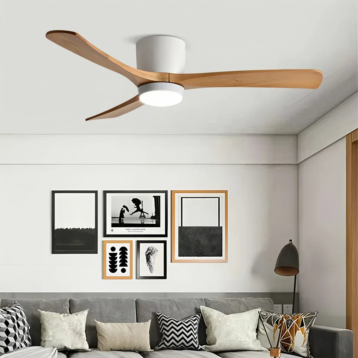Large Low Profile Ceiling Fan with Light | Desfino