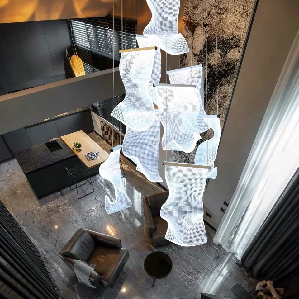Large Luxury Art Chandelier for High Ceiling Living Room | Desfino
