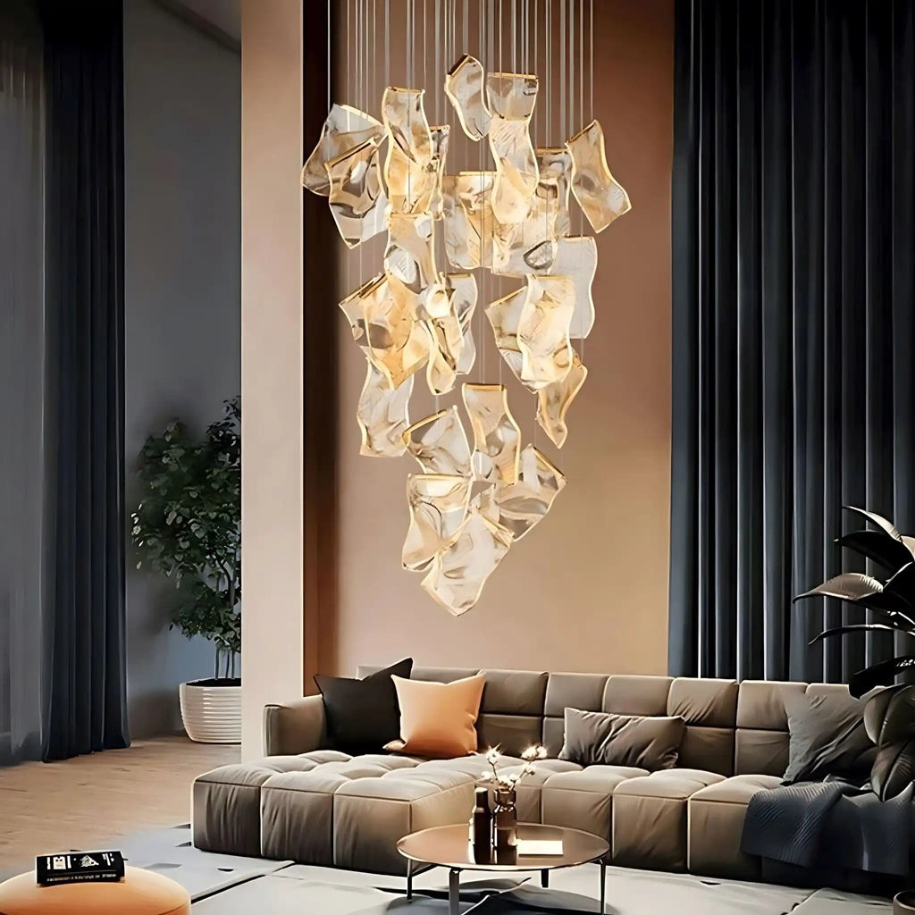 Large Luxury Art Chandelier for High Ceiling Living Room | Desfino