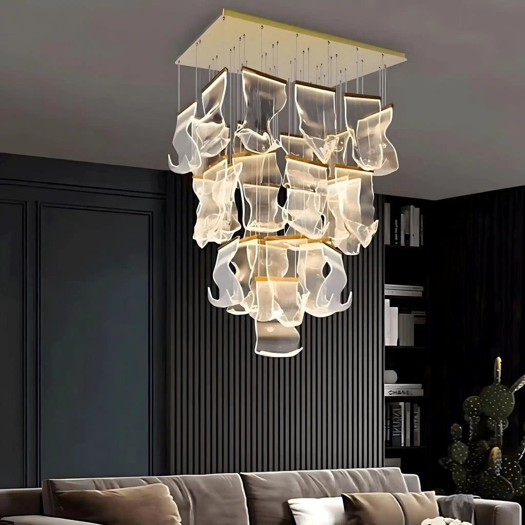Large Luxury Art Chandelier for High Ceiling Living Room | Desfino