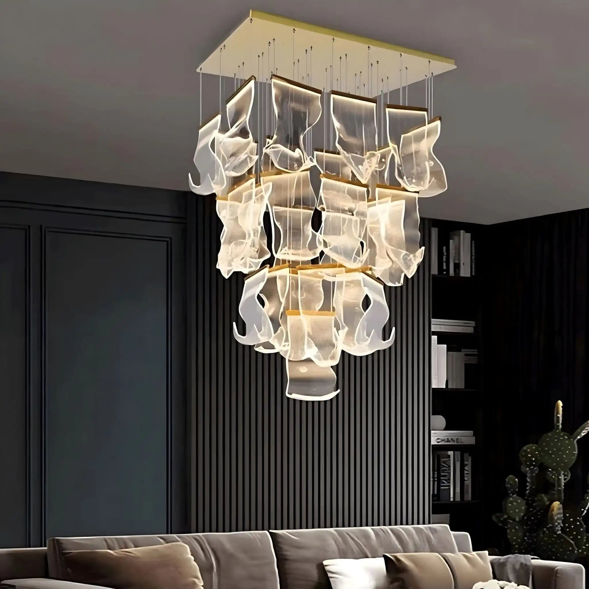 Large Luxury Art Chandelier for High Ceiling Living Room | Desfino