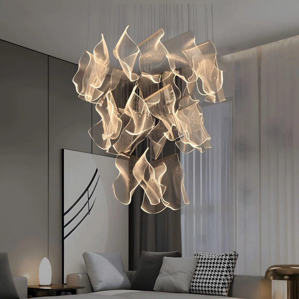Large Luxury Art Chandelier for High Ceiling Living Room | Desfino