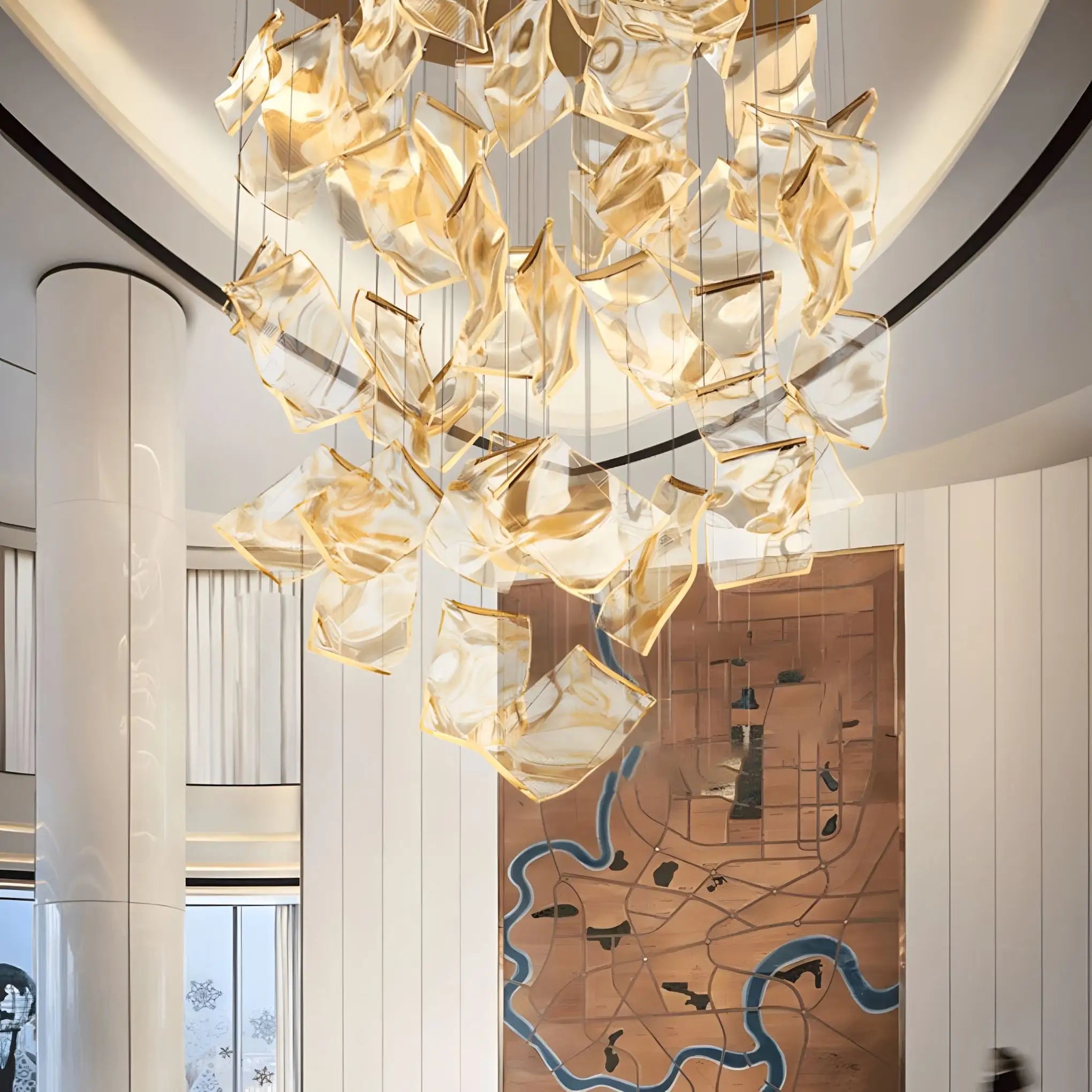 Large Luxury Art Chandelier for High Ceiling Living Room | Desfino